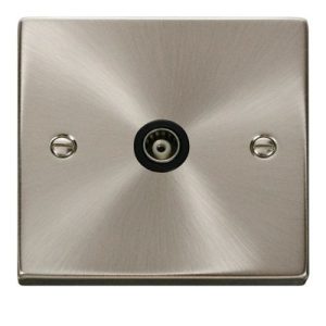 CLICK DECO VICTORIAN SATIN CHROME VP 1-GANG ISOLATED COAXIAL SOCKET