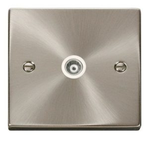 CLICK DECO VICTORIAN SATIN CHROME VP 1-GANG ISOLATED COAXIAL SOCKET
