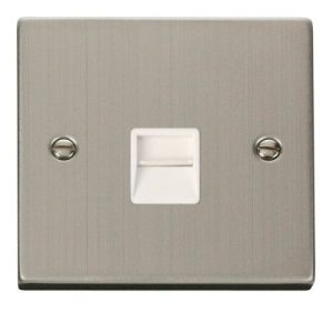CLICK DECO VICTORIAN STAINLESS STEEL SINGLE TELEPHONE SOCKET MASTER