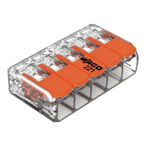 WAGO 5-PORT 32A(4MM) LEVER CONNECTOR(25)