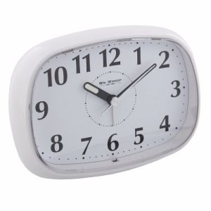WIDDOP ALARM OVAL WITH LIGHT & SNOOZE WHITE