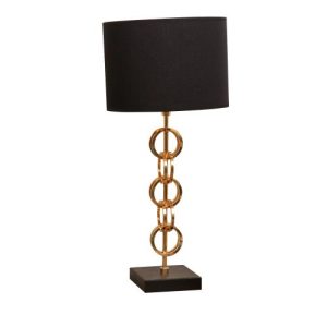 WIDDOP GOLD LINK TABLE LAMP WITH BLACK COTTON SHAD