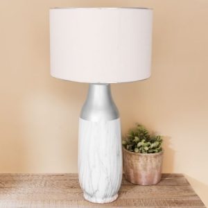 WIDDOP HESTIA CERAMIC TABLE LAMP MARBLE EFFECT BAS
