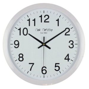 WIDDOP WHITE ROUND WALL CLOCK 40CM