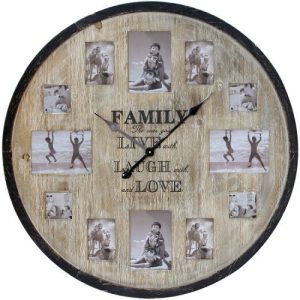 WIDDOP HOMETIME WOODEN MULTI APERTURE FRAME CLOCK