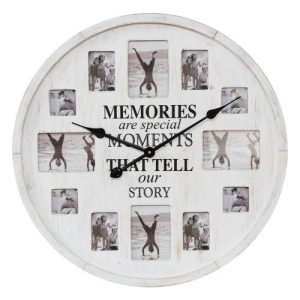 WIDDOP HOMETIME WOODEN MULTI APERTURE FRAME CLOCK