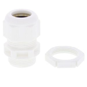 WISKA WHITE 20MM C/GLAND + L/NUT (EACH)
