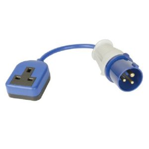 CARAVAN 13A MAINS TRAILING SOCKET TO 16A PLUG ADAPTOR