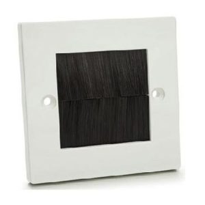 1G BRUSH OUTLET PLATE WH - BLK BRUSHES
