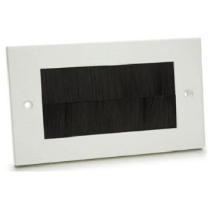 2G BRUSH OUTLET PLATE WH - BLK BRUSHES
