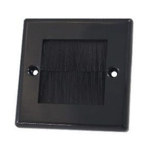 1G BRUSH OUTLET PLATE BLK - BLK BRUSHES
