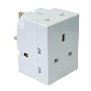 3-WAY MAINS ADAPTOR FUSED