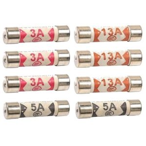 9 PACK MIXED PLUG TOP FUSES - (3 EACH 3A,5A,13AMP)