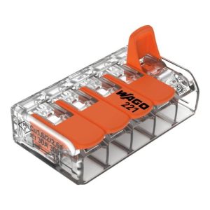 WAGO 5-PORT 32A 4MM LEVER CONNECTOR - 5PK