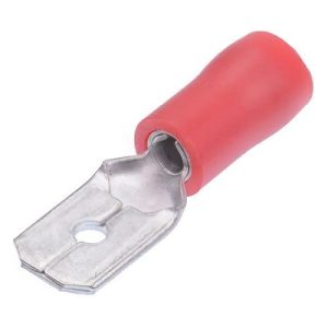 RED 6.3MM MALE TERMINALS 0.5-1.5MM (10)