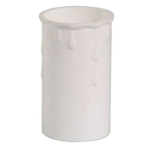 WHITE PLASTIC CANDLE DRIP 37X70MM