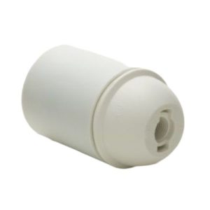 WHITE PLAIN PLASTIC ES LAMPHOLDER WITH 10MM ENTRY