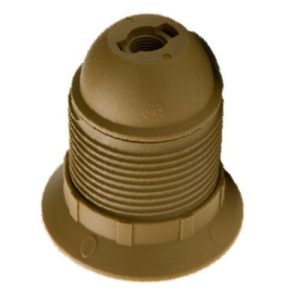 PLASTIC GOLD ES LAMPHOLDER WITH 10MM ENTRY+SHADE RING