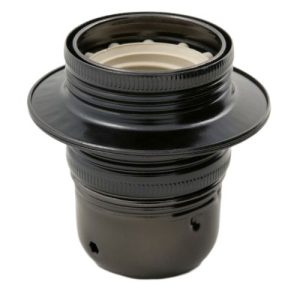 BLACK NICKLE ES LAMPHOLDER WITH 10MM ENTRY+SHADE RING