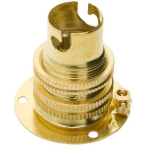 POLISHED BRASS BC BATTEN HOLDER WITH SHADE RING