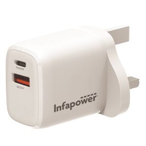 DUAL PORT 20W USB-C PD / USB-A QC 3.0 20W CHARGER