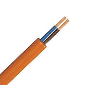 2 CORE ROUND 1.0MM MAINS FLEX 10M ORANGE