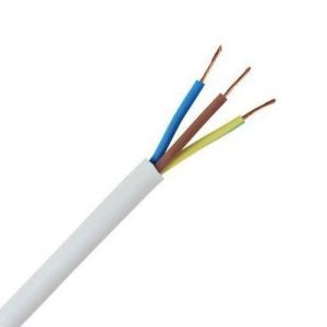 3 CORE ROUND 0.5MM WHITE MAINS FLEX 5M