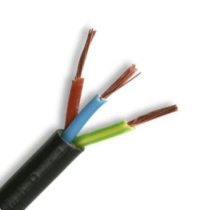 3 CORE ROUND 0.75MM MAINS FLEX 5M BLACK