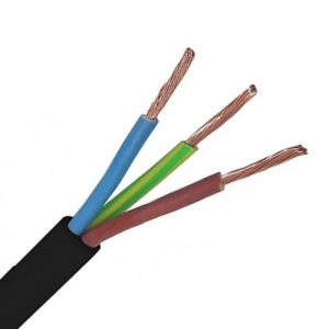 3 CORE ROUND 1.5MM BLACK MAINS FLEX 5MTR
