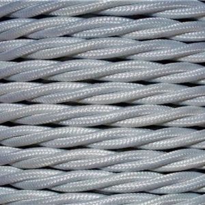 3 CORE 0.75MM 3 METRE GREY TWISTED BRAIDED CABLE