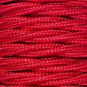 3 CORE 0.75MM 3 METRE RED TWISTED BRAIDED CABLE