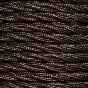 3 CORE 0.75MM 3 METRE BROWN TWISTED BRAIDED CABLE