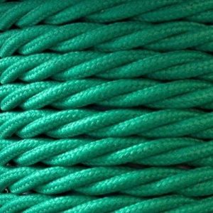 3 CORE 0.75MM 3 METRE GREEN TWISTED BRAIDED CABLE