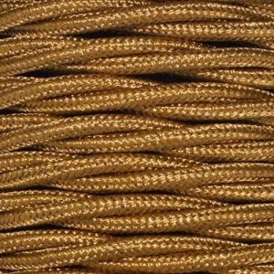 3 CORE 0.75MM 3 METRE ANTIQUE GOLD TWISTED BRAIDED CABLE