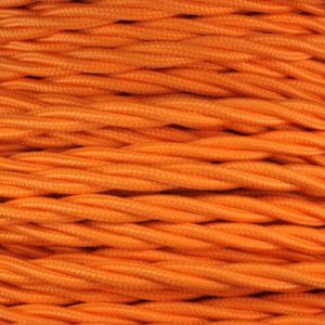 3 CORE 0.75MM 3 METRE ORANGE TWISTED BRAIDED CABLE
