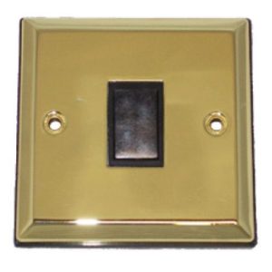 PLAIN BRASS 10A INTERMEDIATE SWITCH (BLACK INS)