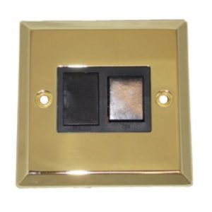PLAIN BRASS FUSED DP SWITCHED SPUR (BLACK INS)