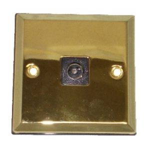PLAIN BRASS 1G COAX SOCKET (BLACK INS)
