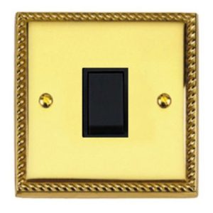 ROPED BRASS 10A INTERMEDIATE SWITCH (BLACK INS)