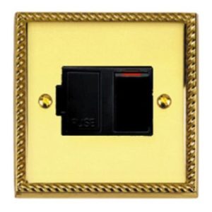 ROPED BRASS SWITCHED FUSED SPUR (BLACK INS)