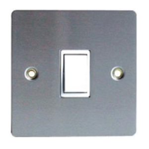 FLAT STAINLESS STEEL 10A INTERMEDIATE SWITCH (WHITE INS)