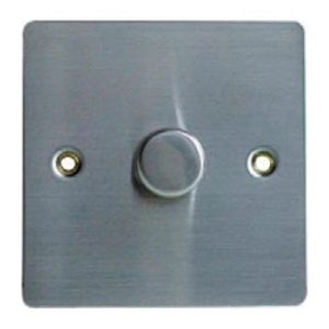 FLAT STAINLESS STEEL 1G 1W DIMMER 60-250W