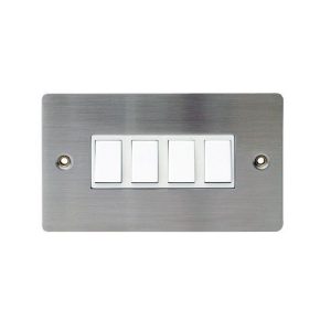 FLAT STAINLESS STEEL 6A 4G 2W SWITCH