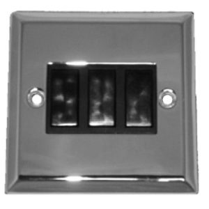 POLISHED CHROME 3G 2W 6A LIGHT SWITCH (BLACK INS)