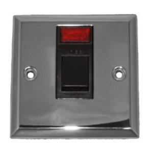 POLISHED CHROME 20A DP SWITCH + NEON (BLACK INS)