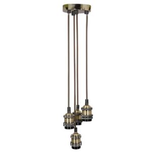 QUAD ES PENDANT CORD SET ANTIQUE BRASS