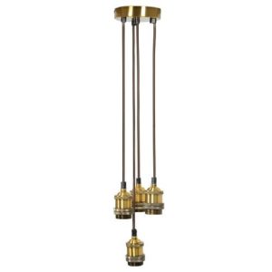 QUAD ES PENDANT CORD SET ANT. GOLD