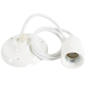 WHITE CERAMIC ES PENDANT SET 1MTR