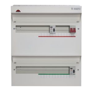 36-WAY 2X80A 30MA TYPE-A RCCB 100A MAIN SWITCH FLEXIBLE HIGH INTEGRITY DUPLEX CONSUMER UNIT