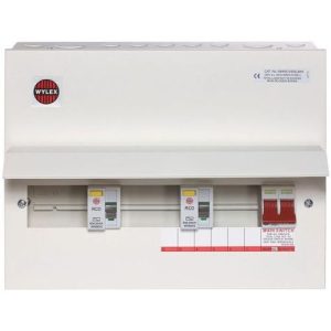 WYLEX 10-WAY 2 X 80A 30MA TYPE.A RCDS +100A M/S HIGH INTEG CONSUMER UNIT